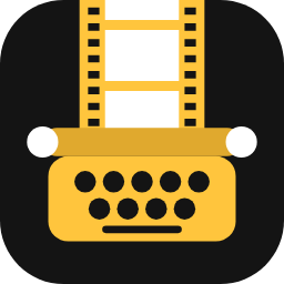 Spec app icon: a yellow typewriter feeding out a strip of film
