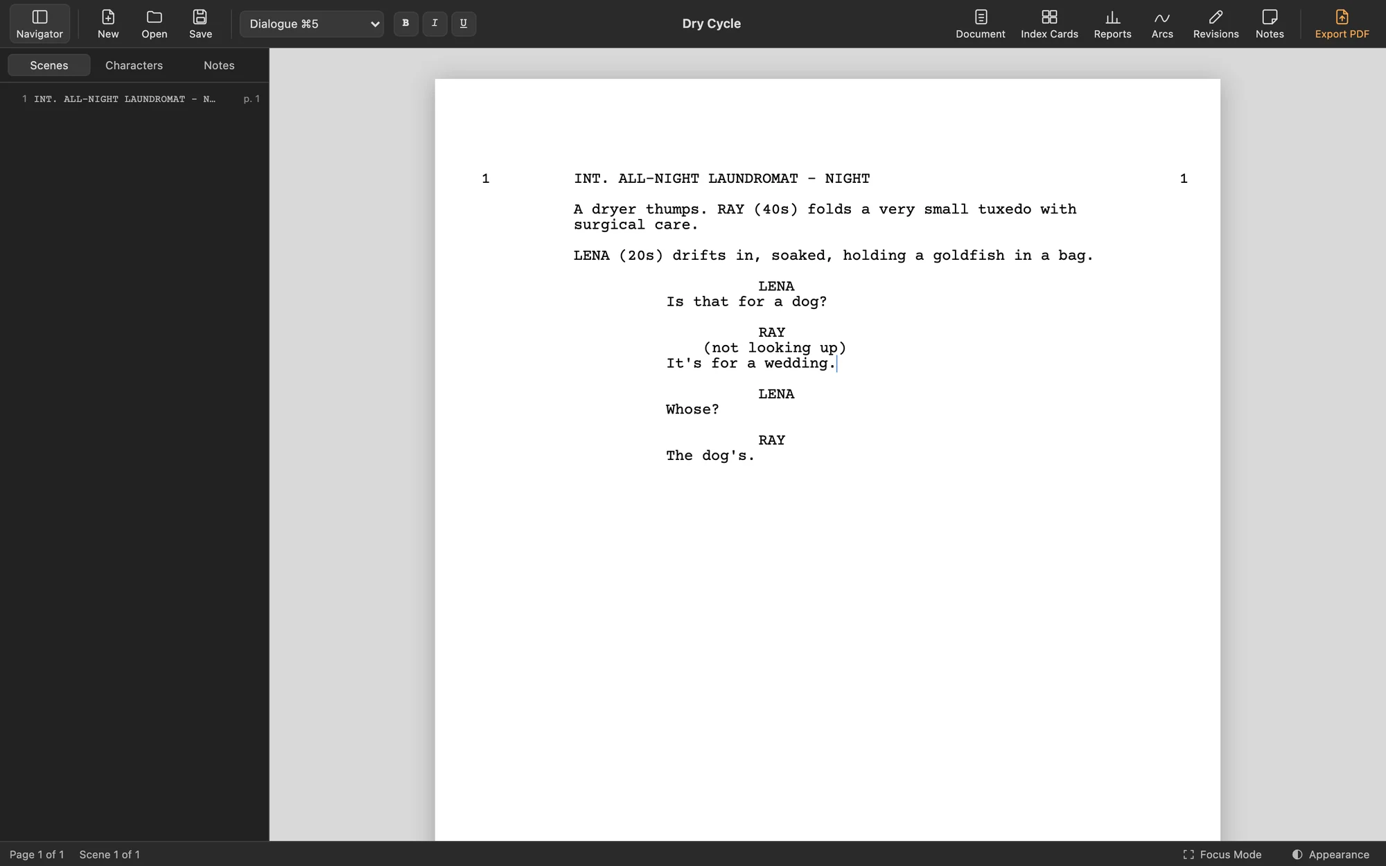 Spec in the Original theme with the scene list open.