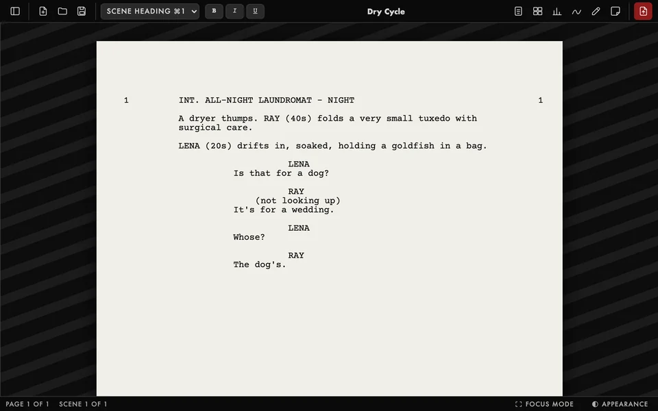 Spec in the Noir theme.